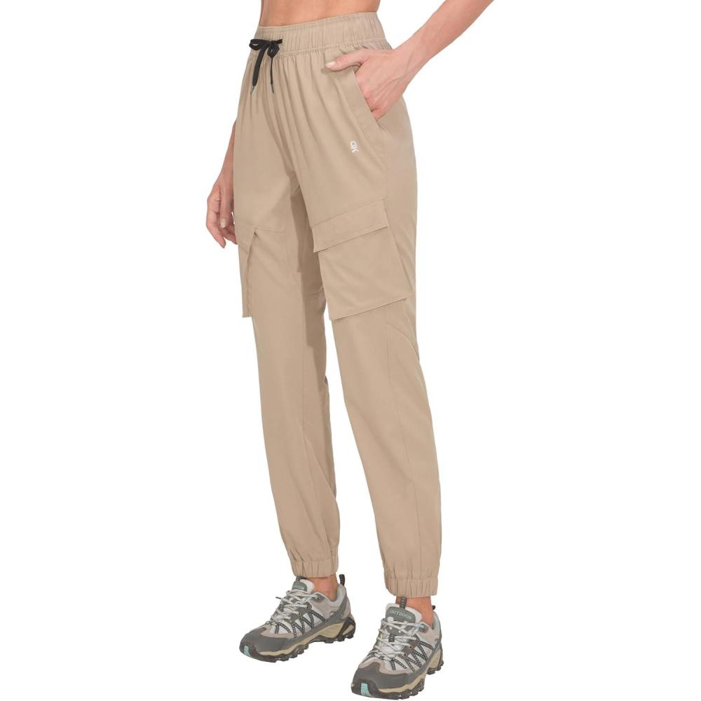 imageLittle Donkey Andy Womens Hiking Pants Lightweight Quick Dry Outdoor Running CargoLight Khaki