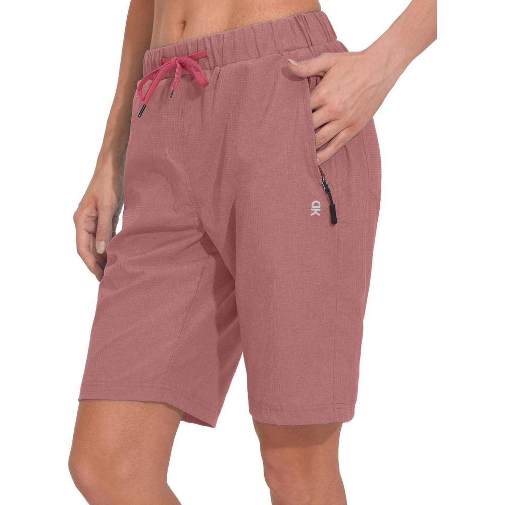 imageLittle Donkey Andy Womens Lightweight Breathable Hiking Shorts QuickDry Golf Shorts with Zipper Pockets AirHoles TechWatermelon Heather