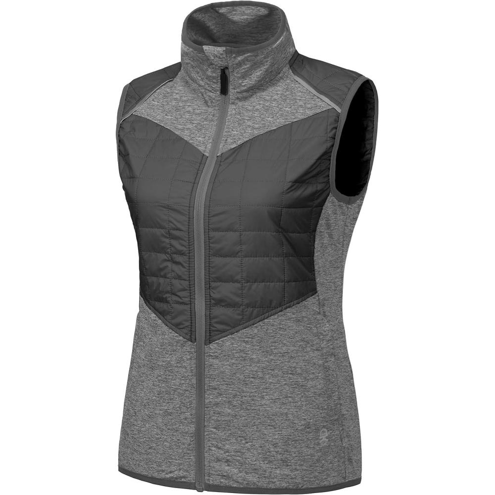 imageLittle Donkey Andy Womens Lightweight Golf Vest Warm Outdoor Sleeveless Jacket for Hiking Travel Running Casual2 Gray