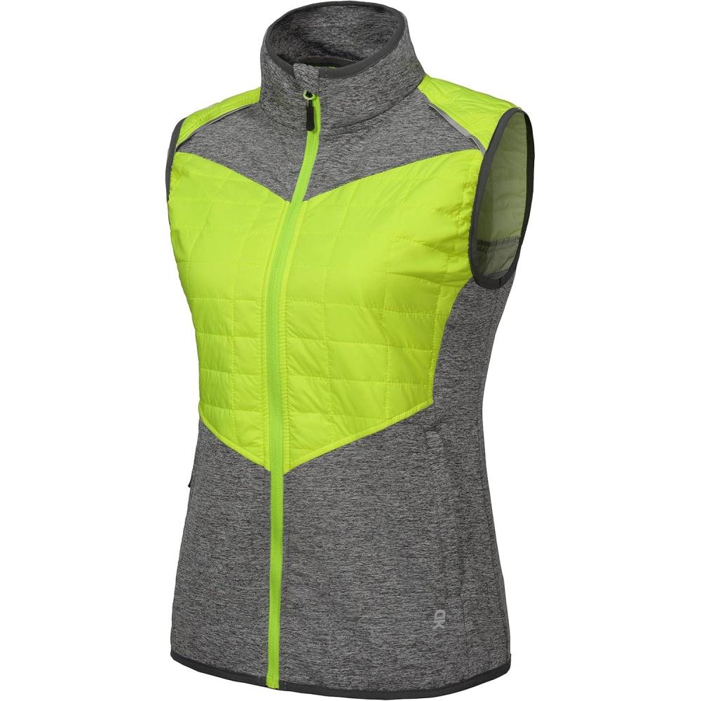 imageLittle Donkey Andy Womens Lightweight Golf Vest Warm Outdoor Sleeveless Jacket for Hiking Travel Running Casual6 GrayFluorescent Yellow