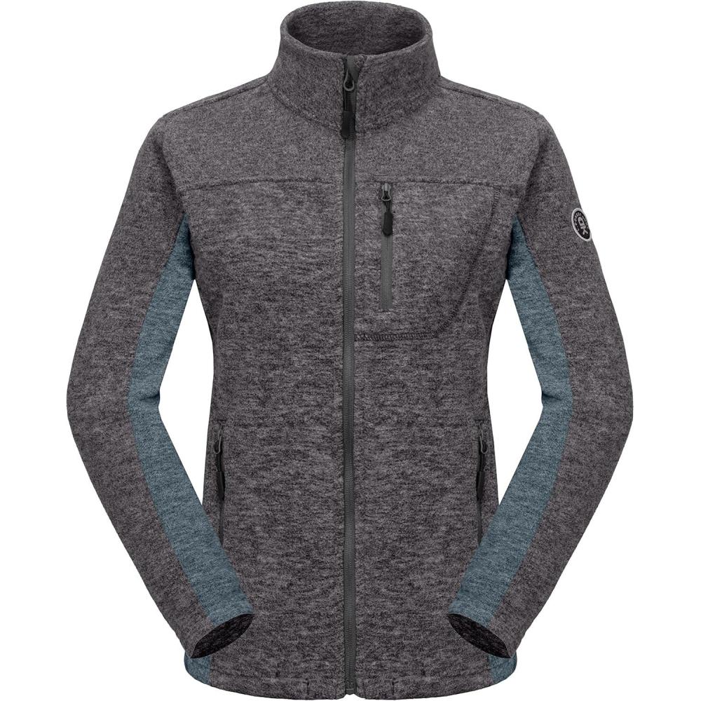 imageLittle Donkey Andy Womens Lightweight Recycled Polar Fleece Hiking Jacket Full Zip Thermal Ski Travel Outerwear