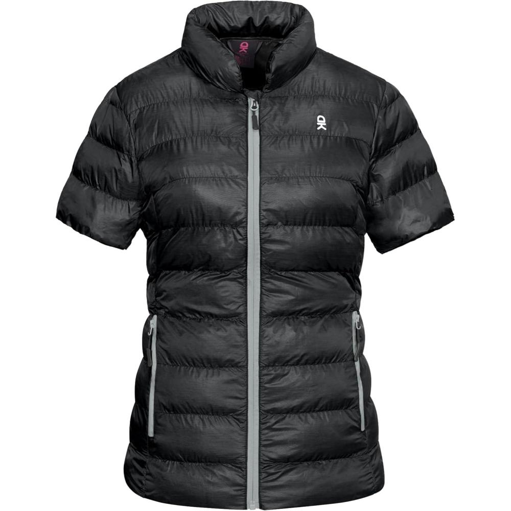 imageLittle Donkey Andy Womens Lightweight Short Sleeve Jacket Warm Windproof Puffer Vest for Travel Hiking Running