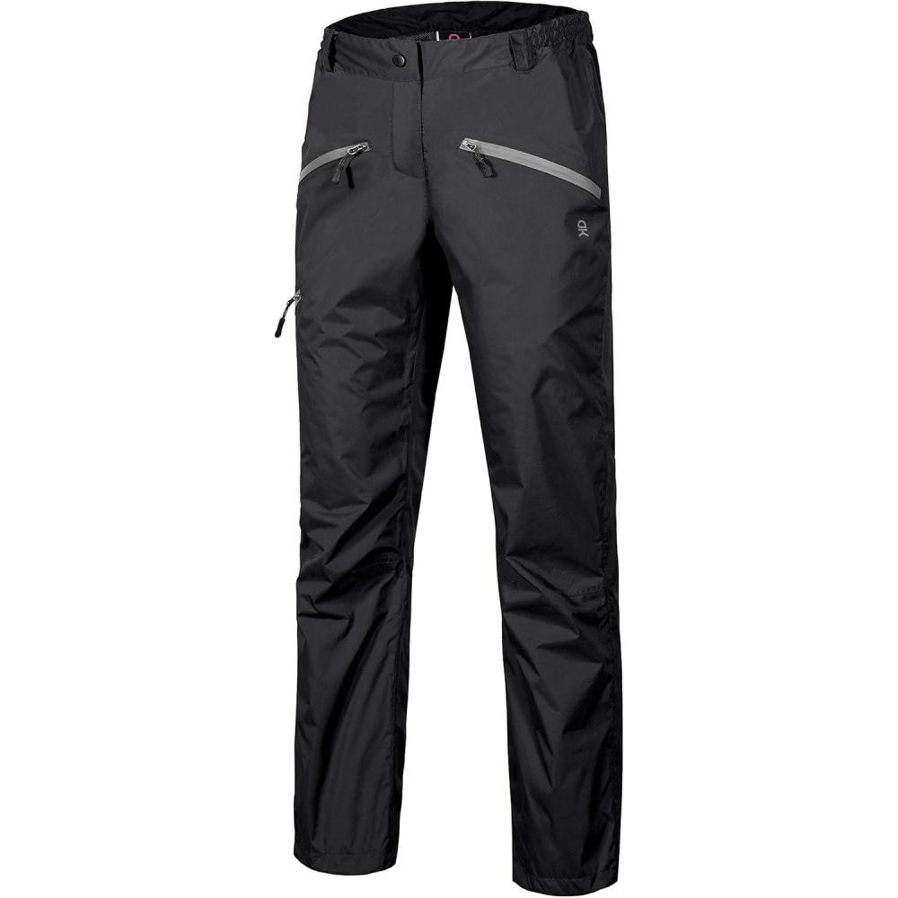 imageLittle Donkey Andy Womens Lightweight Waterproof Rain Pants Breathable Hiking Pants for Outdoor FishingA01 Black