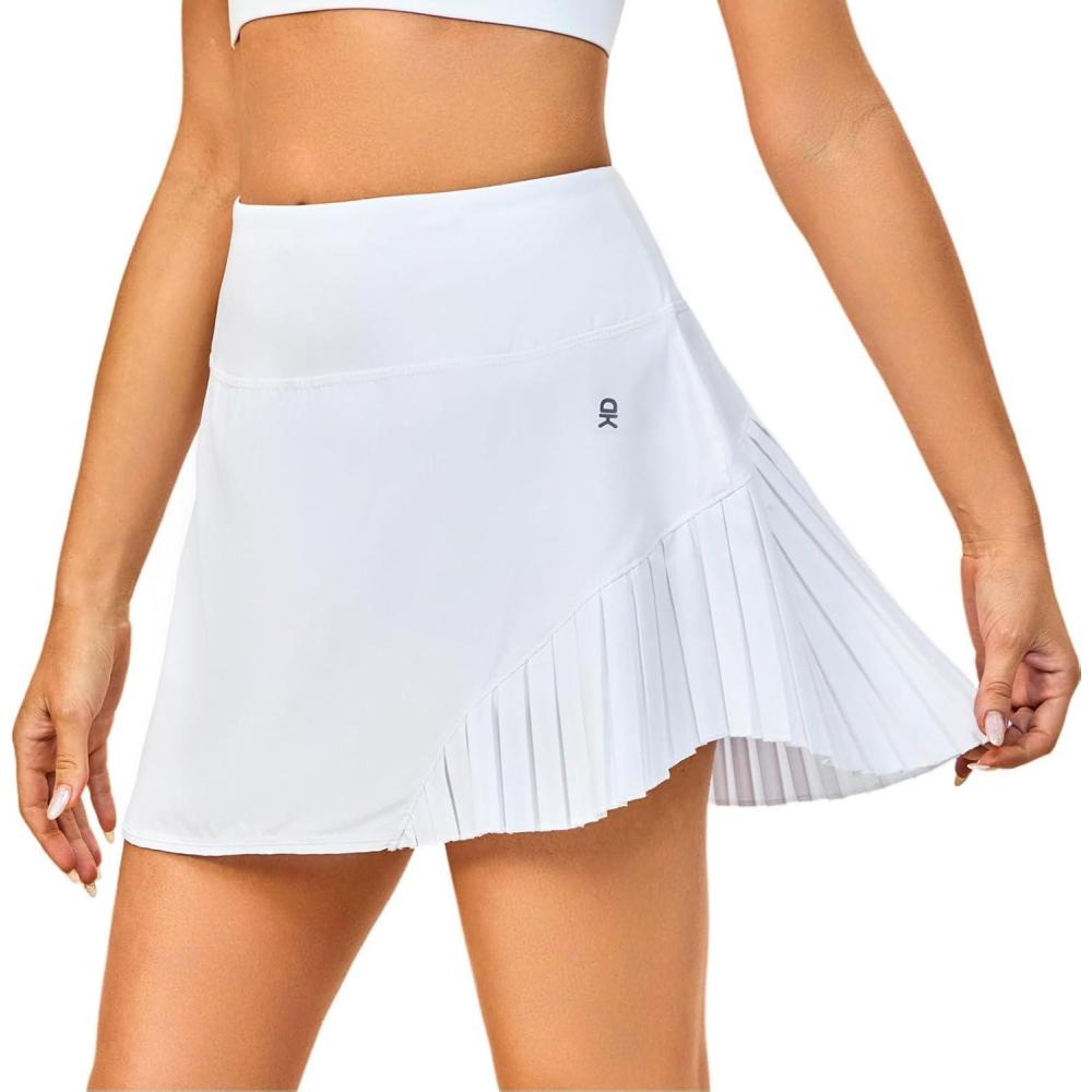 imageLittle Donkey Andy Womens Pleated Tennis Skirts Athletic Golf Skorts High Waisted Casual Workout Sports Running SkirtsAwhite