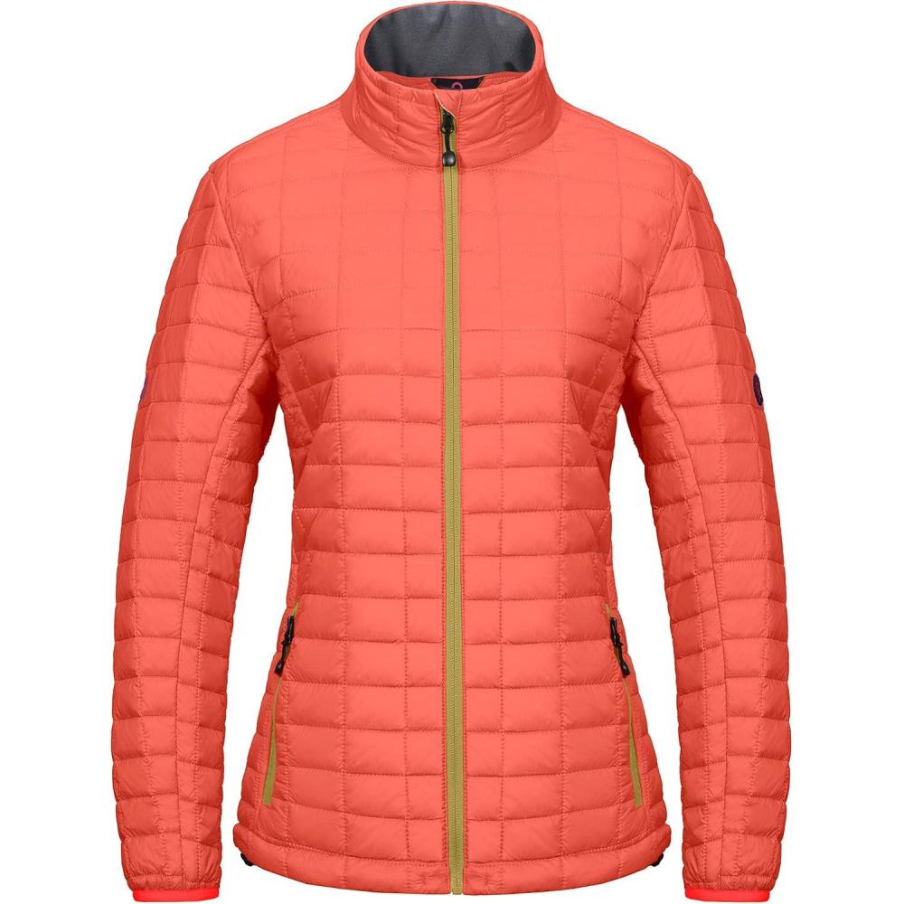 imageLittle Donkey Andy Womens Puffer Jacket Lightweight Warm Hiking Jacket with PostConsumer Synthetic InsulationOrange