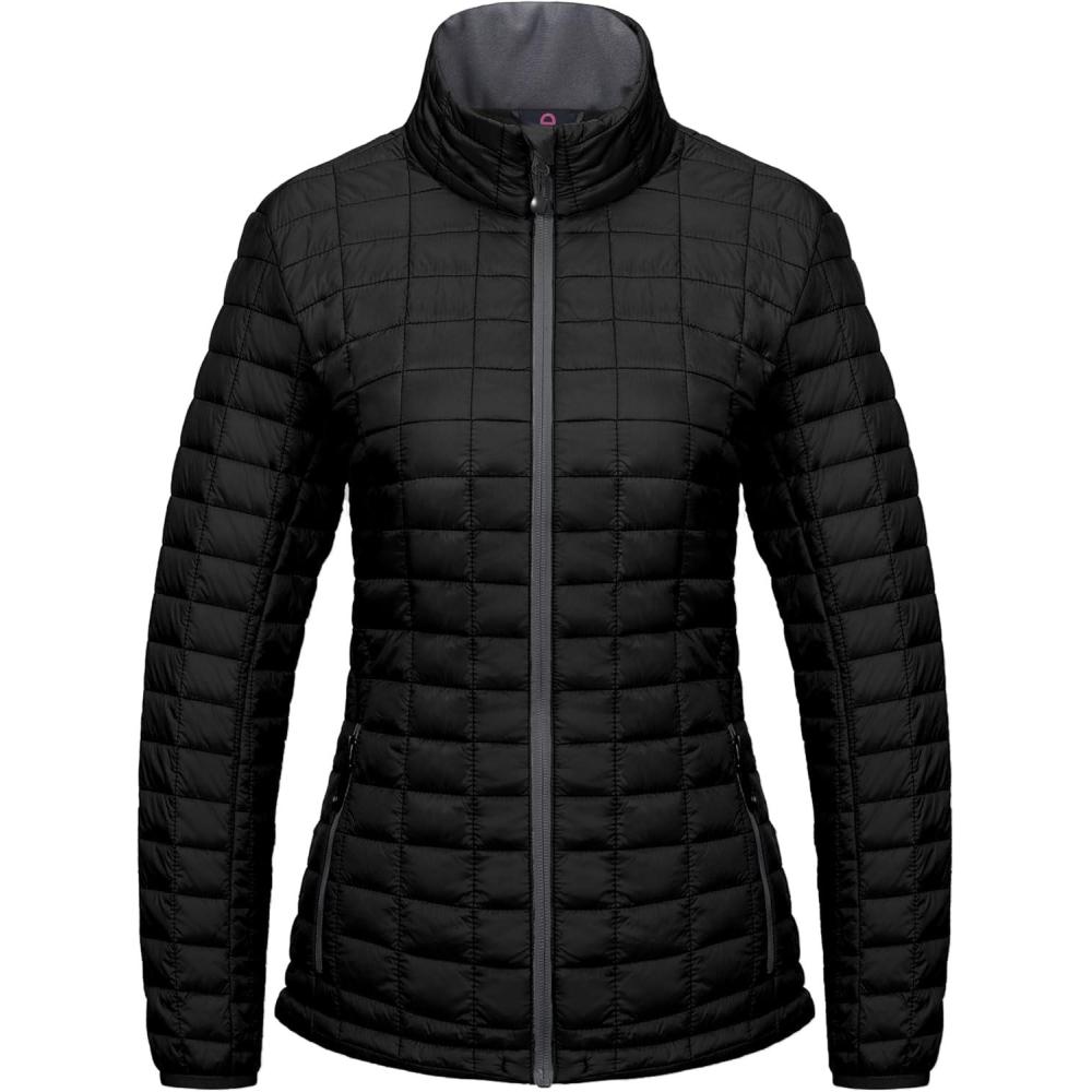 imageLittle Donkey Andy Womens Puffer Jacket Lightweight Warm Hiking Jacket with PostConsumer Synthetic InsulationUpgrade Black