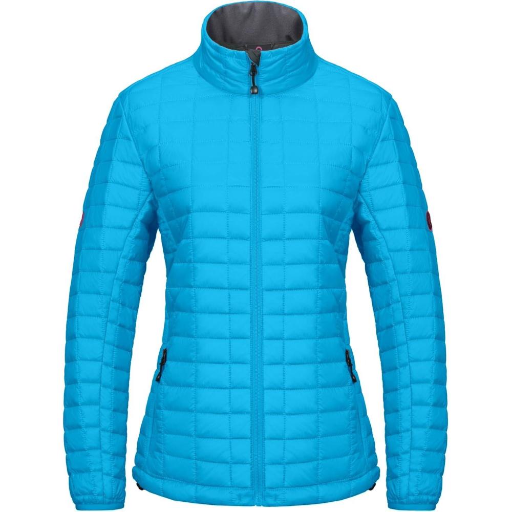 imageLittle Donkey Andy Womens Puffer Jacket Lightweight Warm Hiking Jacket with PostConsumer Synthetic InsulationUpgrade Blue