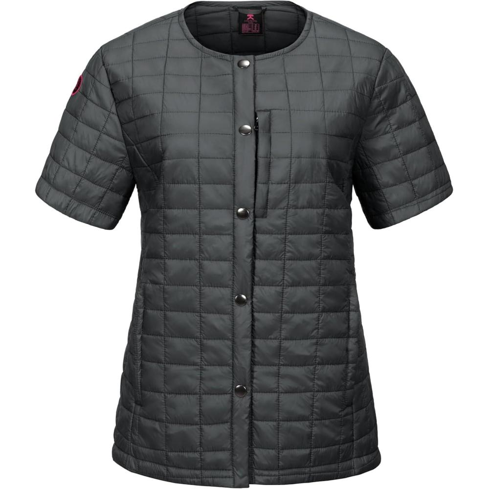 imageLittle Donkey Andy Womens Puffer Vest Cap Sleeve Quilted Lightweight Down Jacket for Hiking TravelGrey