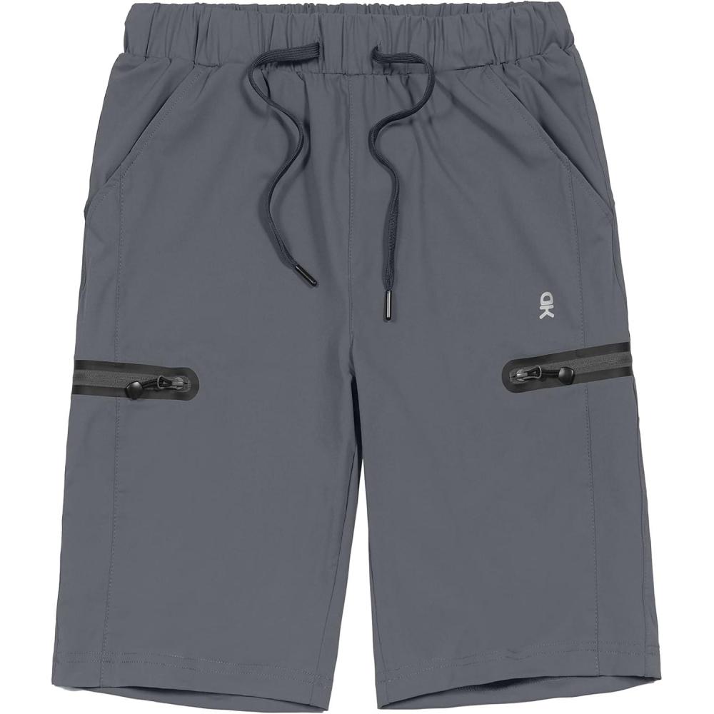 imageLittle Donkey Andy Womens Ultra Stretch Quick Dry Lightweight Bermuda Shorts Drawstring Zipper Pocket Hiking Travel WorkoutA02 Gray