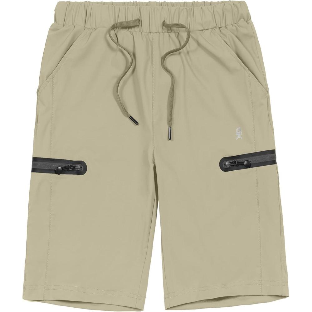 imageLittle Donkey Andy Womens Ultra Stretch Quick Dry Lightweight Bermuda Shorts Drawstring Zipper Pocket Hiking Travel WorkoutA03 Khaki