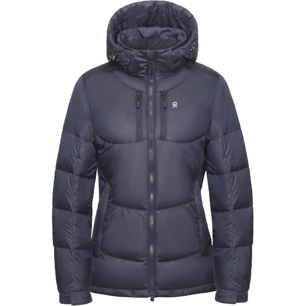 imageLittle Donkey Andy Womens Warm Puffer Jacket Windproof Lightweiht Hooded Winter Coat Hiking TravelOmbre Blue