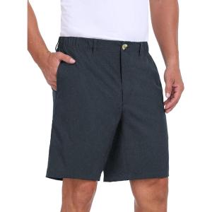 Little Donkey Andy Men’s Bermuda 9 Inch Lightweight Quick Dry Stretch Shorts Golf Hiking Travel(Black Heather)