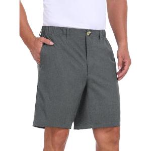 Little Donkey Andy Men’s Bermuda 9 Inch Lightweight Quick Dry Stretch Shorts Golf Hiking Travel(Carbon Heather)
