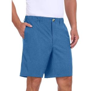 Little Donkey Andy Men’s Bermuda 9 Inch Lightweight Quick Dry Stretch Shorts Golf Hiking Travel(Light Blue)
