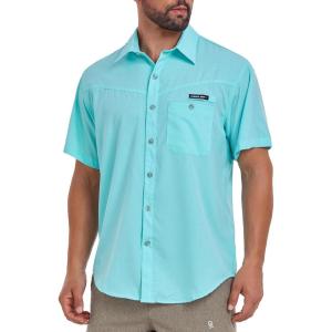 Little Donkey Andy Men’s Breathable UPF 50 Shirt, Lightweight Short Sleeve Button Down Shirts for Fishing Hiking(Blue Tint)