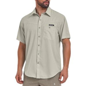 Little Donkey Andy Men’s Breathable UPF 50 Shirt, Lightweight Short Sleeve Button Down Shirts for Fishing Hiking(Silver Sage)