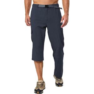 Little Donkey Andy Men’s Convertible Hiking Pants with Belt, Lightweight Zip-Off Quick Dry Tactical Cargo Pants(Black)