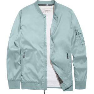 Little Donkey Andy Men’s Lightweight Bomber Jacket Causal Fashion Flight Windbreaker Fall Spring Outdoor Coat(Blue)