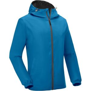 Little Donkey Andy Men’s Lightweight Breathable Windbreaker Golf Jacket UPF50+ Windproof Outdoor Running Coat(Hoodie-dresden Blue)