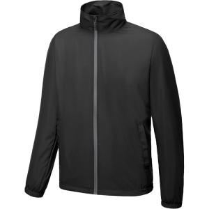 Little Donkey Andy Men’s Lightweight Breathable Windbreaker Golf Jacket UPF50+ Windproof Outdoor Running Coat(Stand Collar-black)