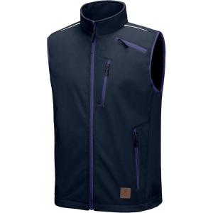 Little Donkey Andy Men’s Lightweight Fleece Lined Softshell Vest Windproof Sleeveless Jacket for Hiking Travel Golf(3. Dark Blue)