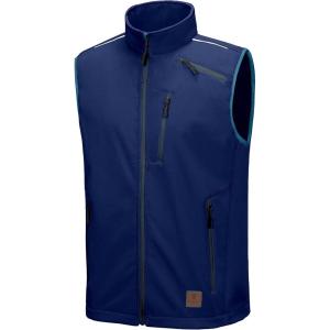 Little Donkey Andy Men’s Lightweight Fleece Lined Softshell Vest Windproof Sleeveless Jacket for Hiking Travel Golf(4. Deep Blue)