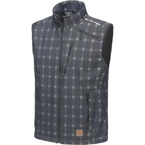 Little Donkey Andy Men’s Lightweight Fleece Lined Softshell Vest Windproof Sleeveless Jacket for Hiking Travel Golf(Black Plaid)