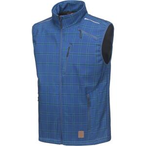 Little Donkey Andy Men’s Lightweight Fleece Lined Softshell Vest Windproof Sleeveless Jacket for Hiking Travel Golf(Blue Plaid)