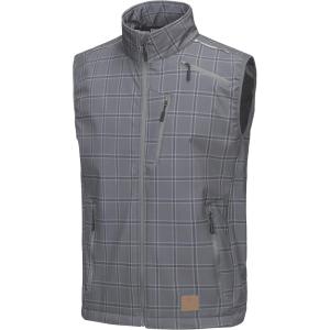 Little Donkey Andy Men’s Lightweight Fleece Lined Softshell Vest Windproof Sleeveless Jacket for Hiking Travel Golf(Gray Plaid)