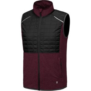 Little Donkey Andy Men’s Lightweight Golf Vest Warm Outdoor Sleeveless Jacket for Hiking Travel Running Casual(5. Dark Red/Black)