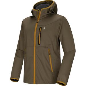 Little Donkey Andy Men’s Lightweight Hooded Softshell Jacket for Running Travel Hiking, Windproof Outerwear, Water Repellent(Sage)