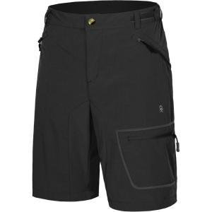 Little Donkey Andy Men’s Lightweight Quick Dry Hiking Shorts Breathable Outdoor Cargo Shorts for Fishing Travel Casual(01. Black)