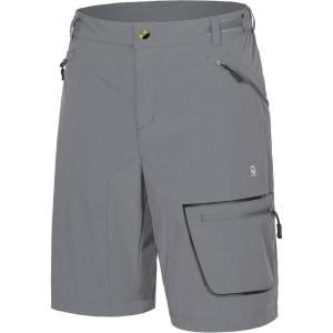 Little Donkey Andy Men’s Lightweight Quick Dry Hiking Shorts Breathable Outdoor Cargo Shorts for Fishing Travel Casual(02. Gray)
