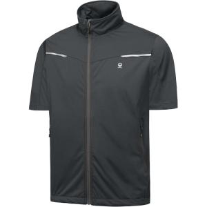 Little Donkey Andy Men’s Lightweight Softshell Vests Short Sleeve Jackets for Golfing Hiking Running(B Gray)