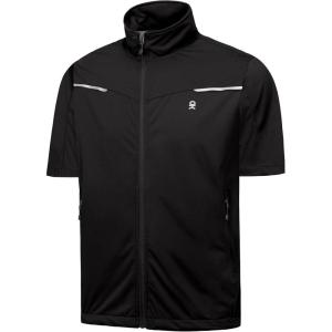 Little Donkey Andy Men’s Lightweight Softshell Vests Short Sleeve Jackets for Golfing Hiking Running(Pure Black)