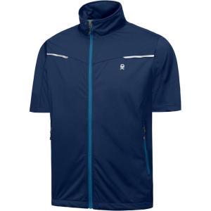 Little Donkey Andy Men’s Lightweight Softshell Vests Short Sleeve Jackets for Golfing Hiking Running(Pure Blue)