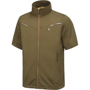 Little Donkey Andy Men’s Lightweight Softshell Vests Short Sleeve Jackets for Golfing Hiking Running(Pure Browns)