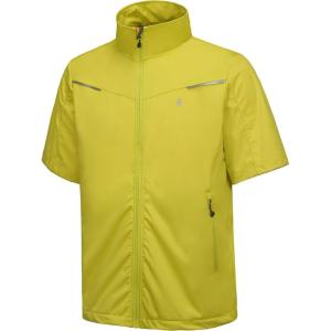 Little Donkey Andy Men’s Lightweight Softshell Vests Short Sleeve Jackets for Golfing Hiking Running(Pure Gold Yellow)