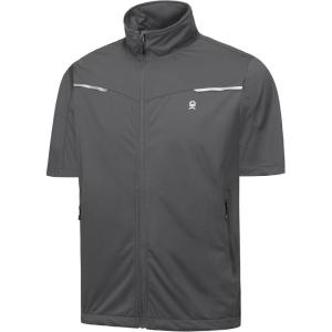 Little Donkey Andy Men’s Lightweight Softshell Vests Short Sleeve Jackets for Golfing Hiking Running(Pure Grey)