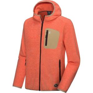 Little Donkey Andy Men’s Lightweight Warm Polar Fleece Running Jacket Hooded Full Zip Hiking Golf Casual Jacket(Orange Heather)