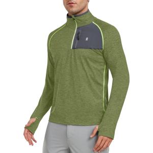 Little Donkey Andy Men’s Long Sleeve Quick Dry Lightweight Running Exercise Sports T-Shirt Top(A-yellow)