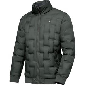 Little Donkey Andy Men’s Puffer Warm Jacket Windproof Winter Coat with Recycled Insulation(Grey)