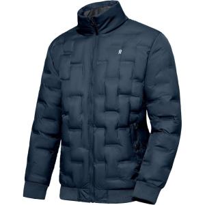 Little Donkey Andy Men’s Puffer Warm Jacket Windproof Winter Coat with Recycled Insulation(Navy)
