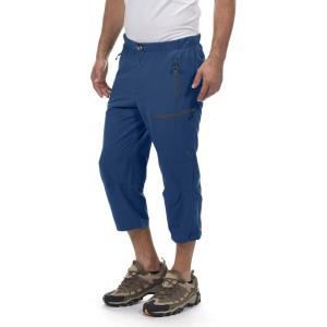Little Donkey Andy Men’s Quick Dry 3/4 Pants Lightweight Capri Shorts Hiking Fishing Travel Casual(5. Navy)