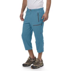 Little Donkey Andy Men’s Quick Dry 3/4 Pants Lightweight Capri Shorts Hiking Fishing Travel Casual(7. Slate)