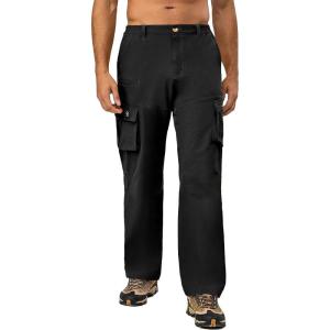 Little Donkey Andy Men’s Quick Dry UPF 50+ Cargo Pants, Stretch Lightweight Outdoor Hiking Pants(Black)