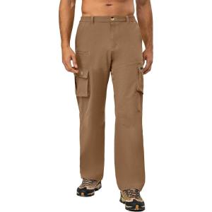 Little Donkey Andy Men’s Quick Dry UPF 50+ Cargo Pants, Stretch Lightweight Outdoor Hiking Pants(Coffee)