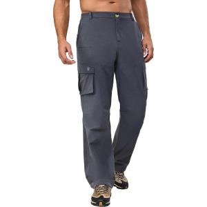 Little Donkey Andy Men’s Quick Dry UPF 50+ Cargo Pants, Stretch Lightweight Outdoor Hiking Pants(Steel Gray)