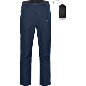 Little Donkey Andy Men’s Rain Pants Waterproof Lightweight Overpants Windproof Outdoor Pants for Hiking, Golf, Fishing(A1 Galaxy Blue)