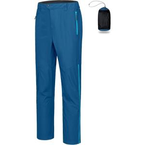 Little Donkey Andy Men’s Rain Pants Waterproof Lightweight Overpants Windproof Outdoor Pants for Hiking, Golf, Fishing(Denim Blue)